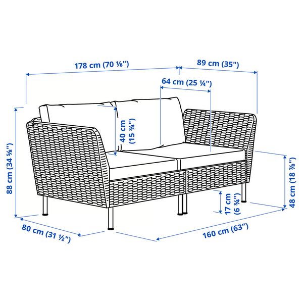 IKEA, дополнительный ракурс - схема-чертеж с размерами