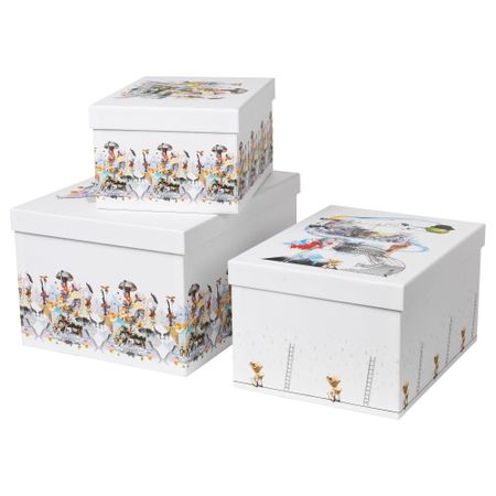 Набор коробок с крышкой, 3 штуки СТУНСИГ, лягушка, лестница