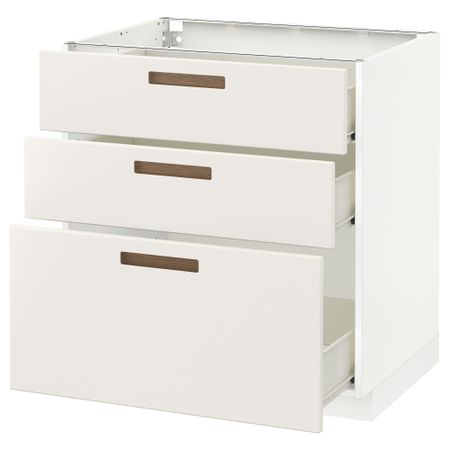 Напольный шкаф с 3 ящиками МЕТОД / ФОРВАРА, белый, Мэрста белый
