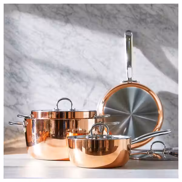 FINMAT Сотейник c крышкой - медь/нержавеющ сталь 25 см - фото 10