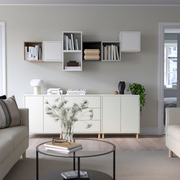 Комбинация шкафов с ножками, 210x35x210 cm IKEA EKET ЭКЕТ 493.861.28 - схема-чертеж с размерами