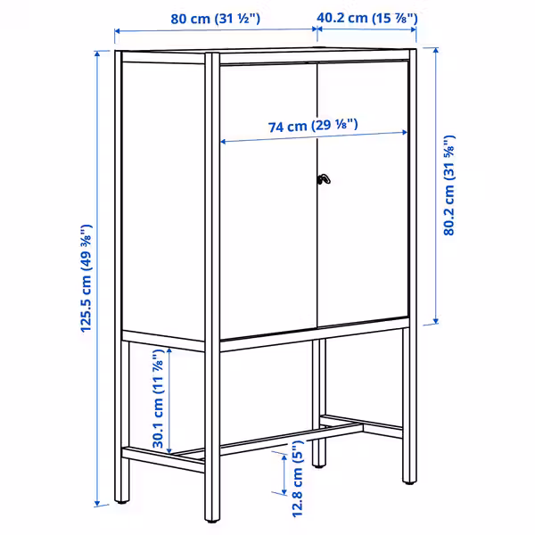 STOCKHOLM 2025 СТОКГОЛЬМ 2025 Шкаф с 2 дверьми - зеленый 80x40x126 см - фото 7