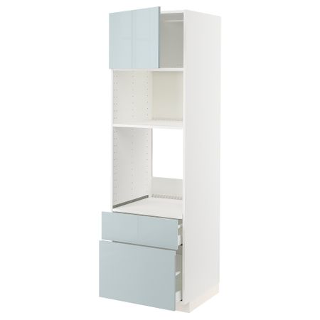 Высокий шкаф для духовки, СВЧ, дверца, 2 ящика, 60x60x200 cm IKEA METOD МЕТОД, MAXIMERA МАКСИМЕРА 194.790.82