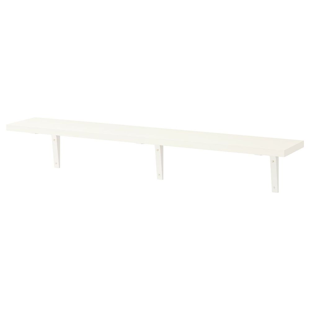 Полка навесная, белый, белый, 120x20 см IKEA БЕРГСХУЛЬТ / ЭКБИ СТЁДИС 292.906.31 - фото 1