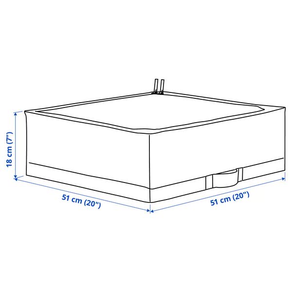STUK Сумка для хранения - белый/черный 51x51x18 см - схема-чертеж с размерами