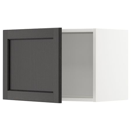 Шкаф навесной, белый/Лерхюттан черная морилка 60x40 см IKEA METOD МЕТОД 392.583.86