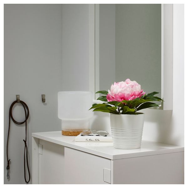 Искусственное растение в горшке ФЕЙКА, Пион розовый (12 см) - схема-чертеж с размерами