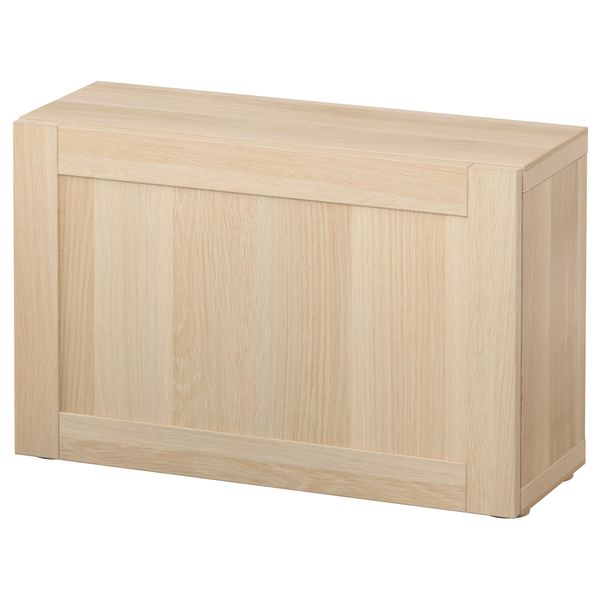 Стеллаж с дверью БЕСТО, Ханвикен под беленый дуб (60x20x38 см) - схема-чертеж с размерами