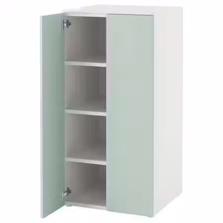 SMÅSTAD / PLATSA Гардероб - белый светло-зеленый/с 3 полками 60x57x123 см