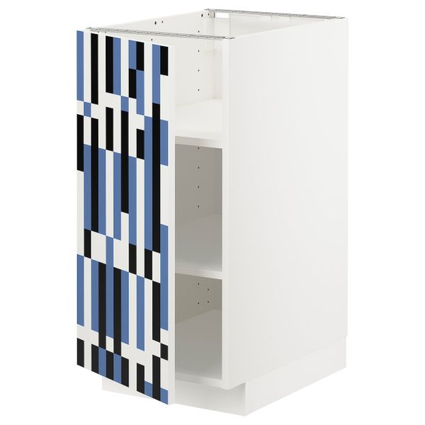 Напольный шкаф с полками, белый, Иттербин с печатным рисунком 40x60 см IKEA МЕТОД 392.869.83 - схема-чертеж с размерами