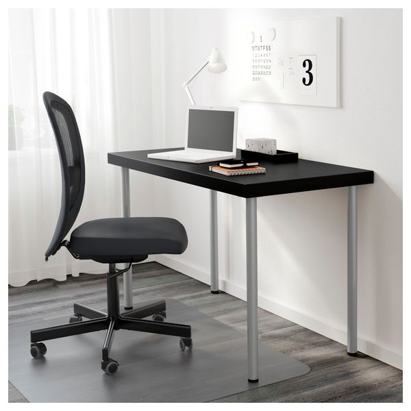 Стол ТОРНЛИДЕН / АДИЛЬС, черно-коричневый, серебристый (120x60 см) - схема-чертеж с размерами