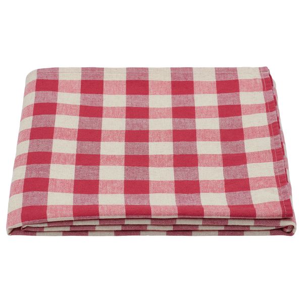 Скатерть, белый, красный, 145x240 см IKEA SLÖJSTJÄRT 105.940.67 - фото 1