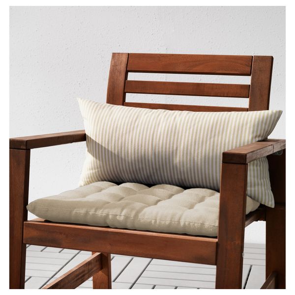 Подушка для садовой мебели ГРЕНО, бежевый, белый в полоску (60x30 см) - фото 2