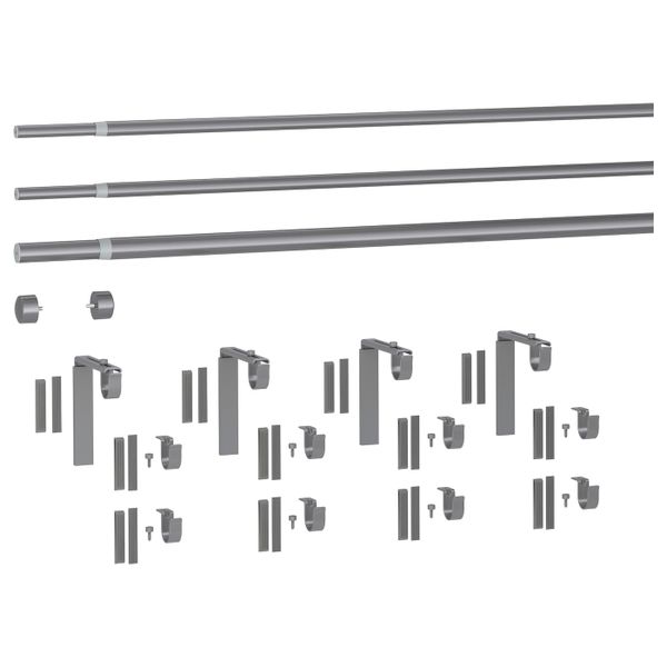 Тройной гардинный карниз,комбинация, серебристый 120-210 см IKEA HUGAD ХУГАД / RÄCKA РЭККА 493.262.19 - фото 3