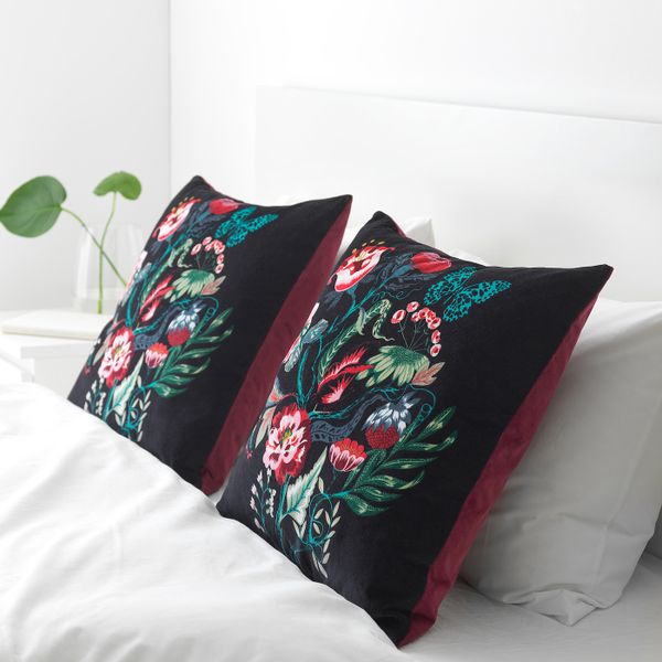 Подушка, черный/разноцветный 50x50 см IKEA SARALENA САРАЛЕНА 804.175.75 - схема-чертеж с размерами