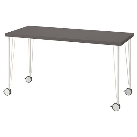 Письменный стол, темно-серый/белый 140x60 см IKEA LAGKAPTEN ЛАГКАПТЕН / KRILLE КРИЛЛЕ 894.170.76