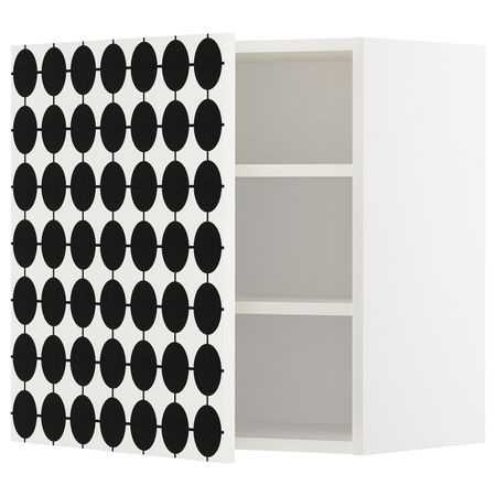 Шкаф навесной с полкой, белый, Иттербин с печатным рисунком 60x60 см IKEA МЕТОД 592.870.38
