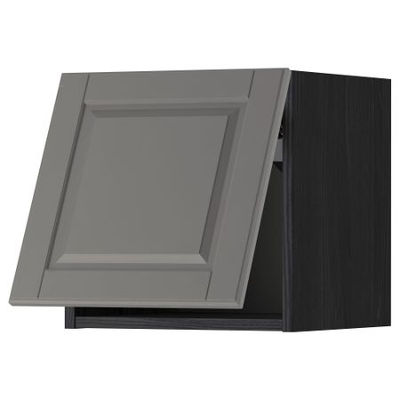 Горизонтальный навесной шкаф МЕТОД, черный, Будбин серый