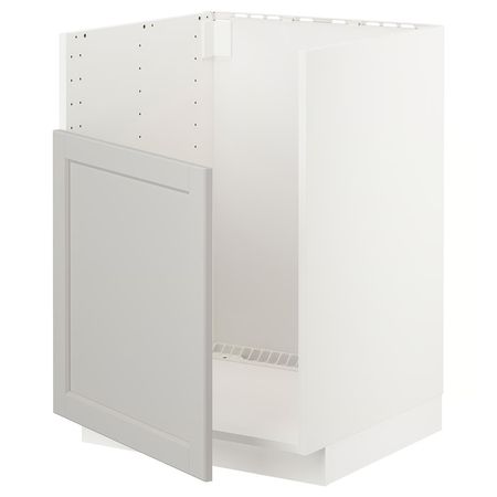 METOD Шкаф для мойки ТАЛЛШЁН - белый/Lerhyttan светло-серый 60x60 см