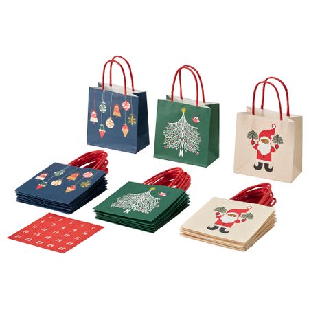 Подарочный пакет, разные орнаменты, разноцветный, 10x10 см IKEA VINTERFINT 105.901.73