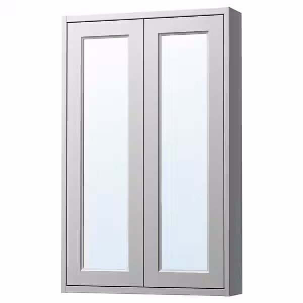 TÄNNFORSEN ТАННФОРСЕН Зеркальный шкаф с дверцами - светло-серый 60x15x95 см - фото 1