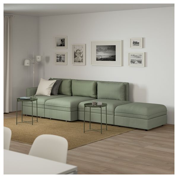 4-местный диван-кровать ВАЛЛЕНТУНА, Хилларед зеленый - фото 2