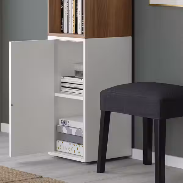 EKET Комбинация шкафов с ножками - белый/под грецкий орех 35x35x107 см - фото 3