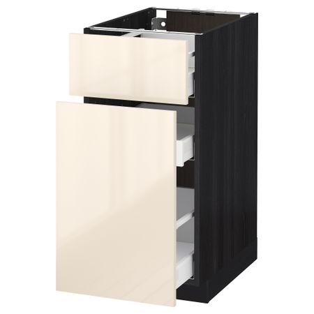 Напольный шкаф, выдвижной секцией, ящик МЕТОД / МАКСИМЕРА, черный, Рингульт кремовый
