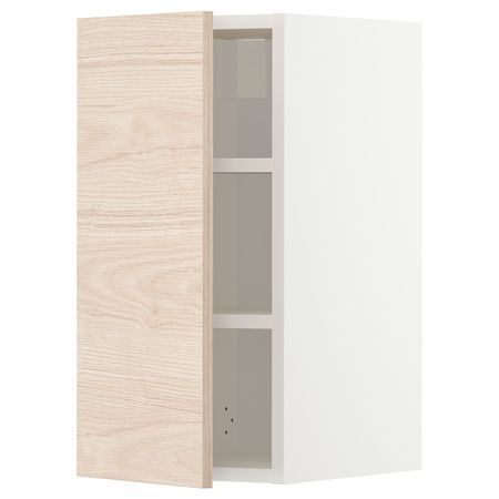 Шкаф навесной с полкой, белый/Аскерсунд под светлый ясень 30x60 см IKEA METOD МЕТОД 493.013.51