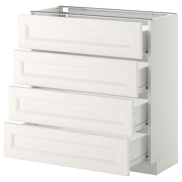 Напольный шкаф 4 фронтальных панели/4 ящика МЕТОД / ФОРВАРА, белый, Лаксарби белый - схема-чертеж с размерами