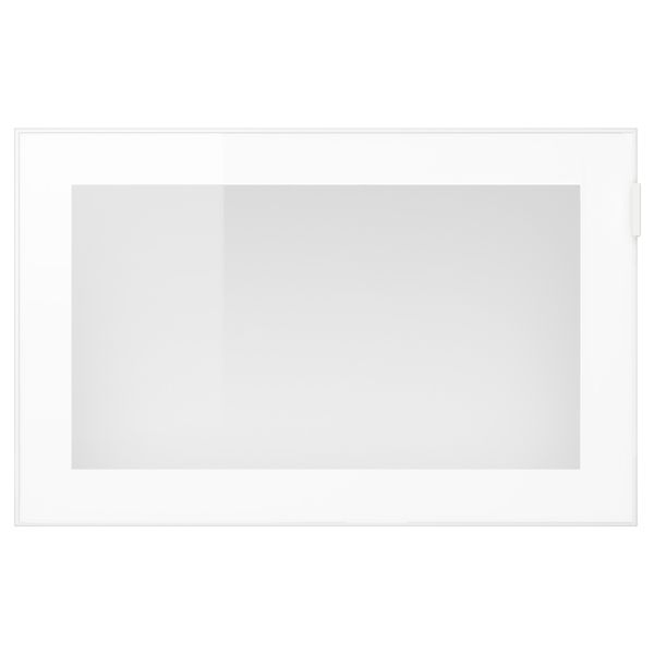 Стеклянная дверь ГЛАССВИК, белый, матовое стекло (60x38 см) - схема-чертеж с размерами