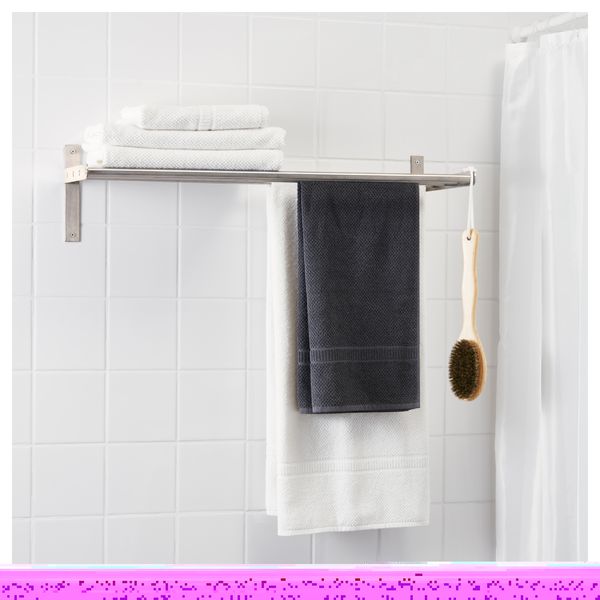 Вешалка для полотенец, полка ГРУНДТАЛЬ, нержавеющ сталь - фото 2