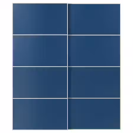 MEHAMN Пара раздвижных дверей - белый/двусторонний синий 200x236 см