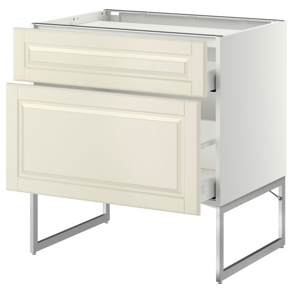 Напольный шкаф, 2 фронтальных панели, 3 ящика МЕТОД / МАКСИМЕРА, белый, Будбин белый с оттенком - схема-чертеж с размерами