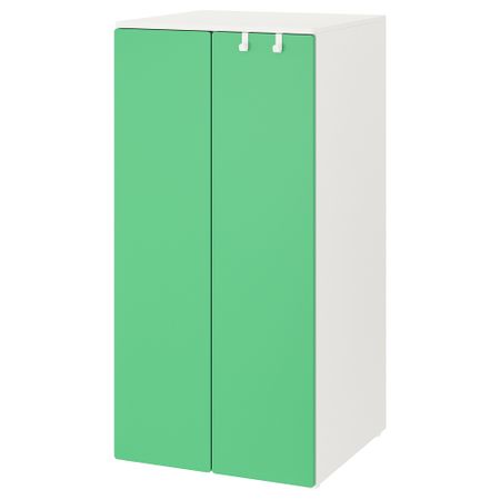 Гардероб, 60x57x123 см, белый, зеленый IKEA PLATSA ПЛАТСАA ПЛАТСА, SMÅSTAD СМОСТАД 194.301.37