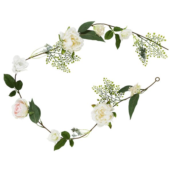 Искусственная гирлянда, Роза/Пион белый 1.5 м IKEA INBJUDEN ИНБЬЮДЕН 204.914.22 - фото 1