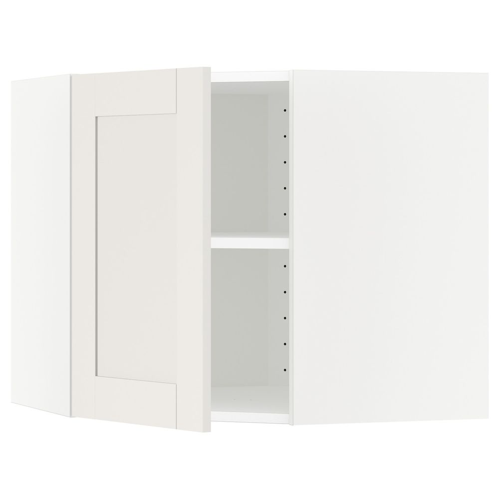 Угловой навесной шкаф с полками, белый/Сэведаль белый 68x60 см IKEA METOD МЕТОД 792.231.25 - фото 1