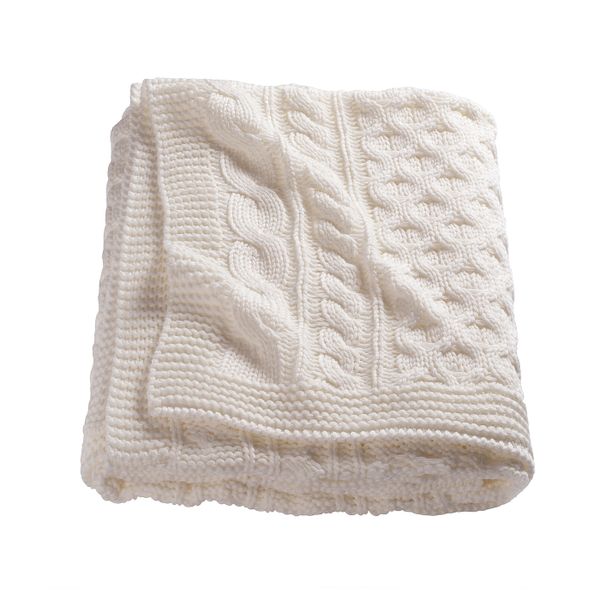 Плед, вязаный/белый с оттенком 120x180 см IKEA VIVIANNA ВИВИАННА 704.295.88 - фото 1