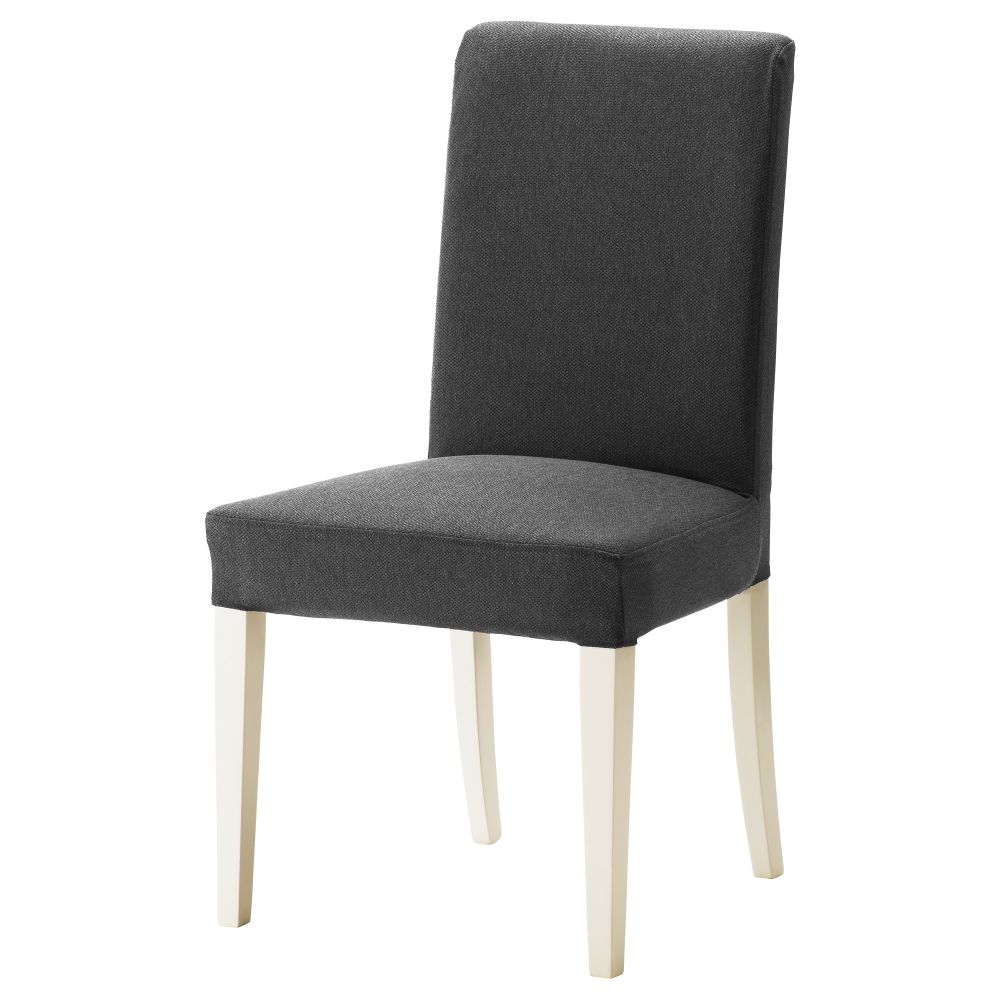 Стул ХЕНРИКСДАЛЬ, белый, Дансбу темно-серый - фото 1