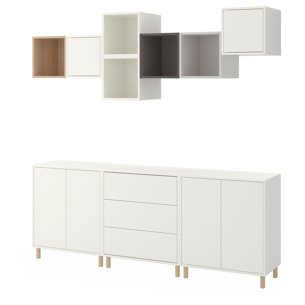 Комбинация шкафов с ножками, 210x35x210 cm IKEA EKET ЭКЕТ 493.861.28 - фото 1