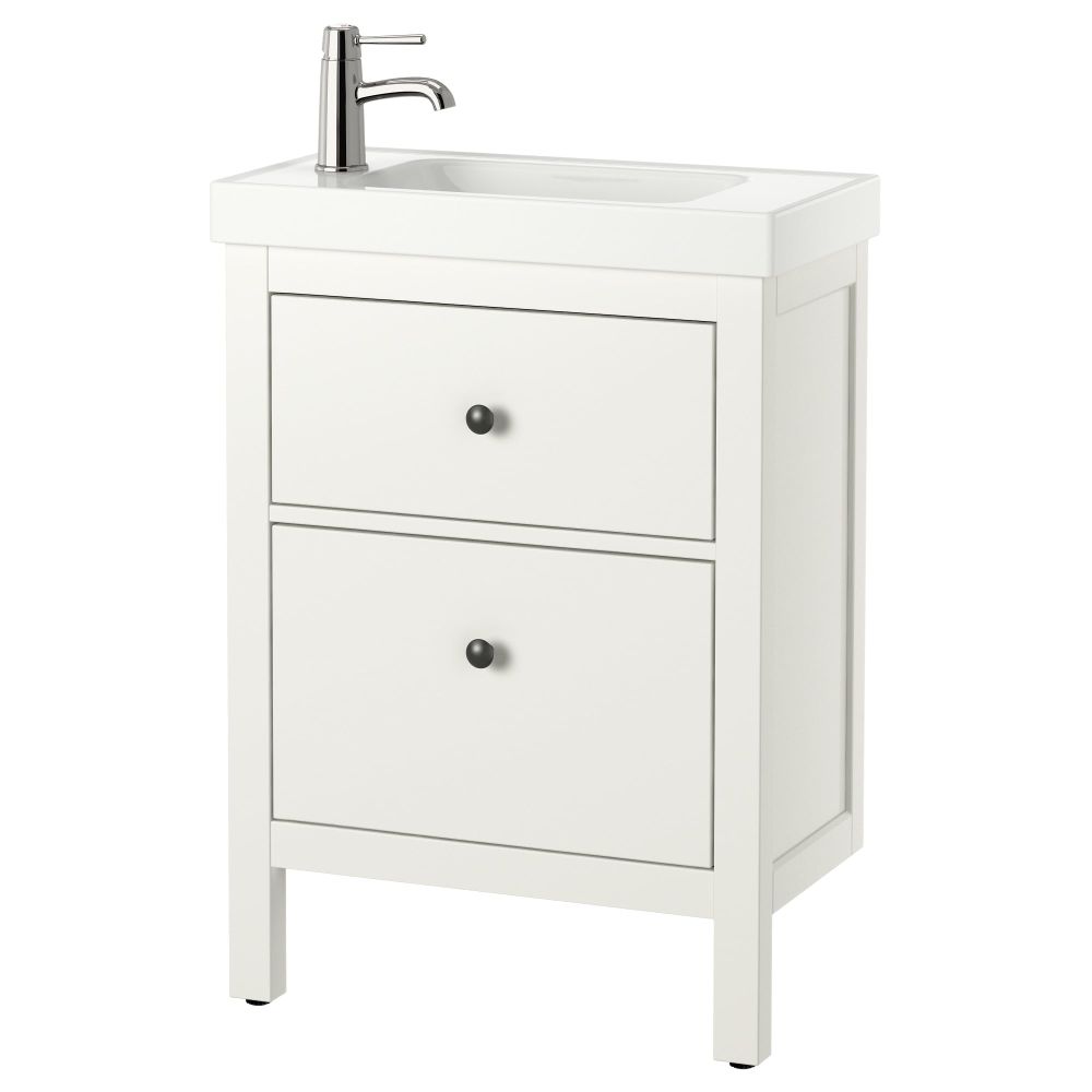 Шкаф для раковины с 2 ящиками ХЕМНЭС / ХАГАВИКЕН, белый (63x34x90 см) - фото 1