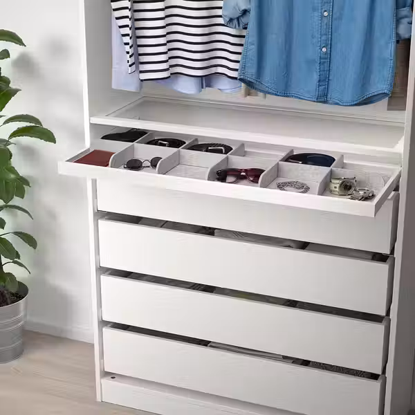 KOMPLEMENT Выдвижная полка с разделителем - белый/светло-серый 100x35 см - фото 2