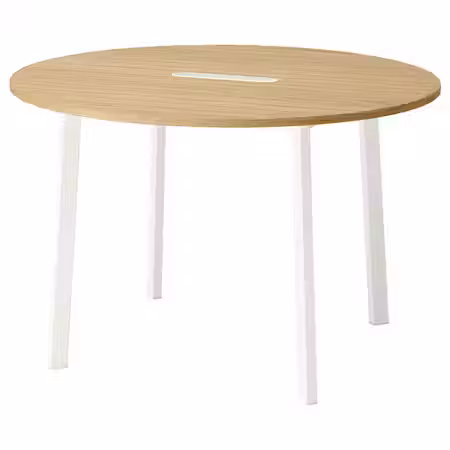 MITTZON МИТТЗОН Конференц-стол - круглой формы дубовый шпон/белый 120x75 см