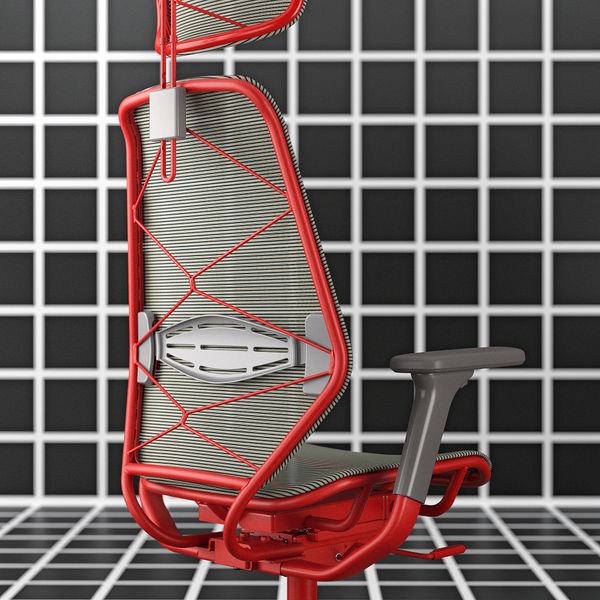 Стул для геймеров, серый, красный IKEA STYRSPEL 605.260.85 - фото 4