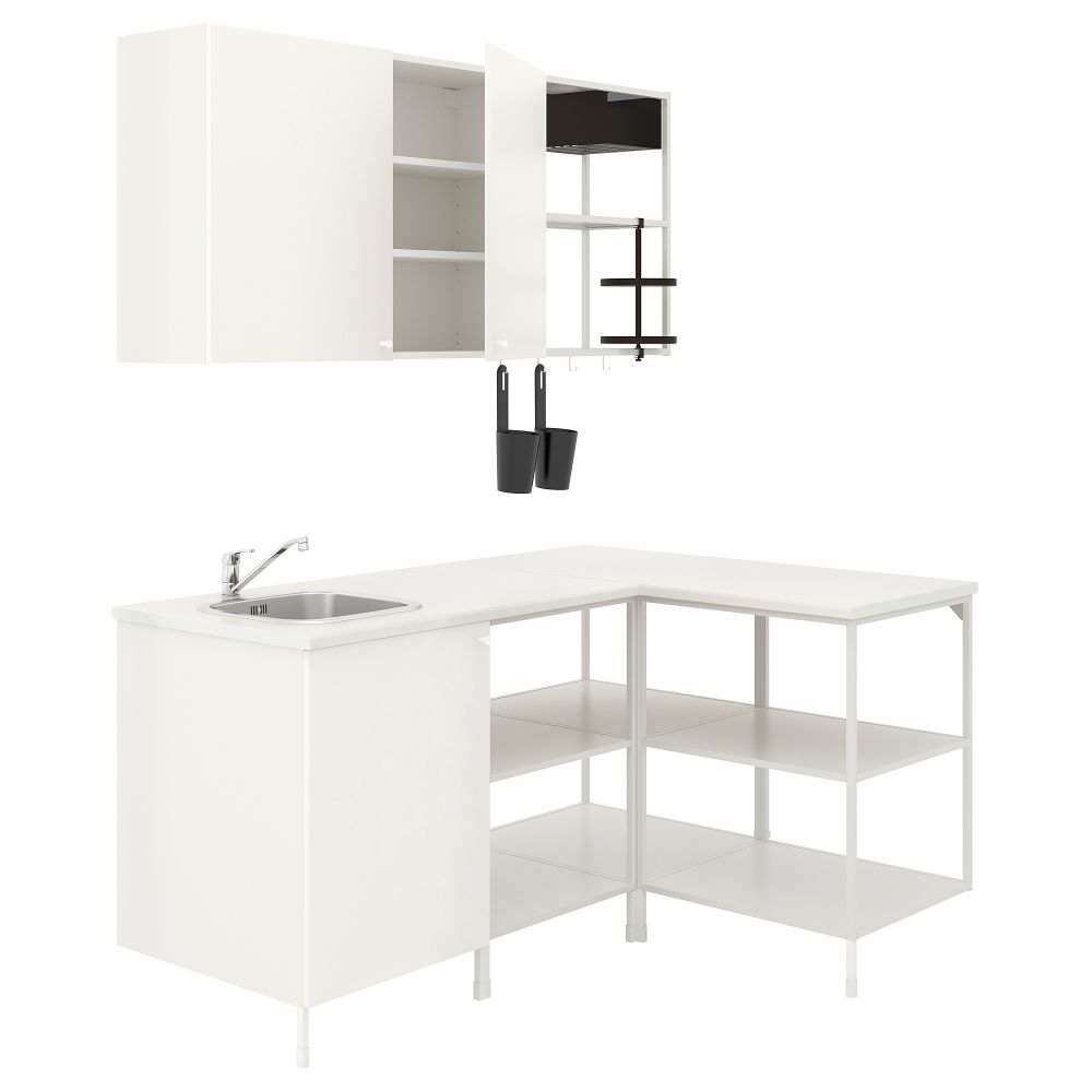 Угловая кухня, белый IKEA BEGIVENHET БЕГИВЕНХЕТ 693.381.36 - фото 1