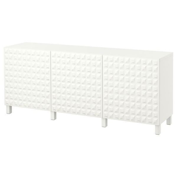 Комбинация для хранения с дверцами БЕСТО, белый, Дьюпвикен белый (180x40x74 см) - фото 1