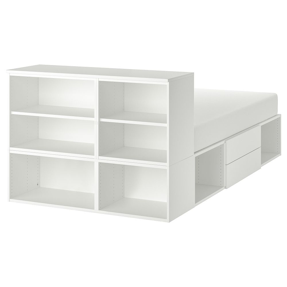 Каркас кровати с 2 ящиками, белый, Fonnes, 142x244x103 см IKEA PLATSA ПЛАТСАA ПЛАТСА 993.029.18 - фото 1