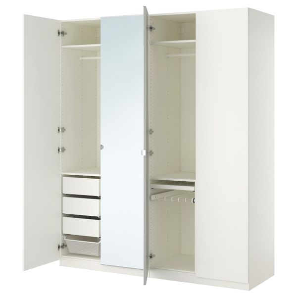 Гардероб, белый, Форсанд Викедаль, 200x60x236 см IKEA ПАКС 192.468.70 - фото 1