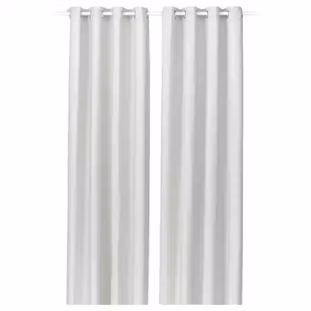 GINSTMOTT ГИНСТМОТТ Гардины, 2 шт. - белый/с петельками 145x300 см