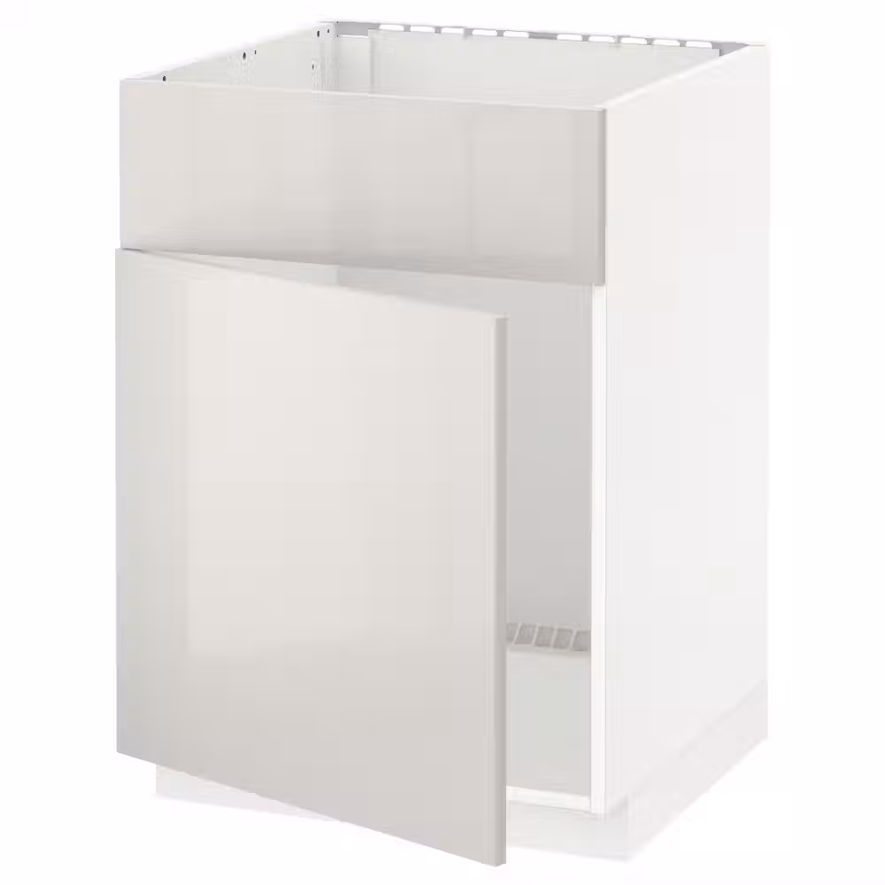 METOD Шкаф под мойку/дверь/фасад - белый/Ringhult светло-серый 60x60 см - фото 1